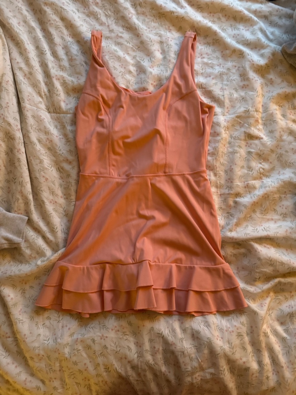 JoyLab Coral Pink Ruffle Hem Tank Dress